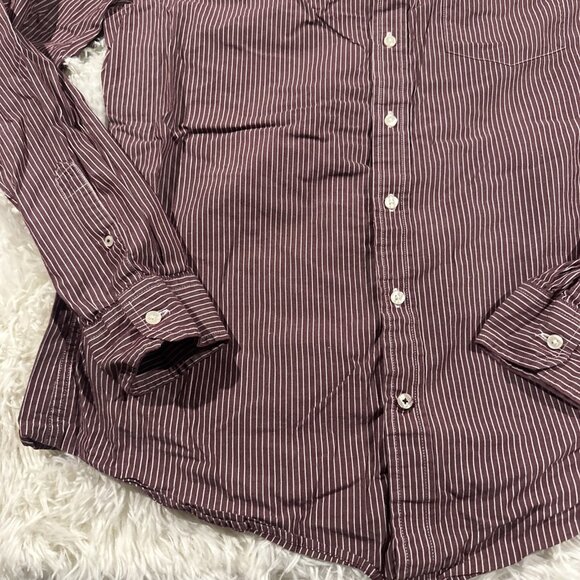 American Eagle Outfitters mens striped button down shirt LT collared preppy - Picture 2 of 11